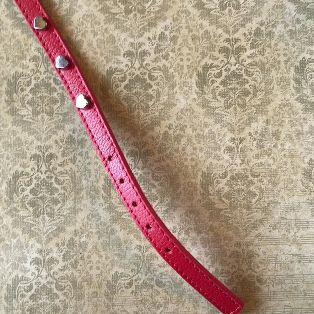 Bond & Co All Heart Red Leather Dog Collar